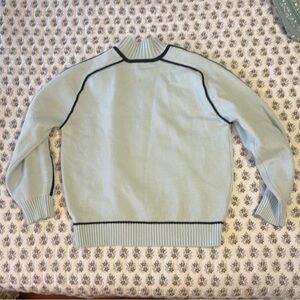 Light Blue Sweater with Black Trim